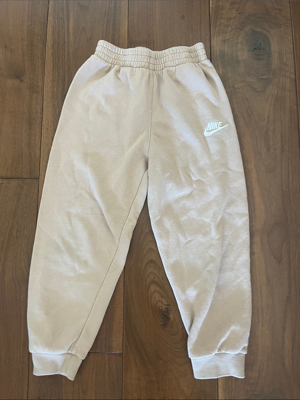 Nike Kids Cream Joggers with White Logo